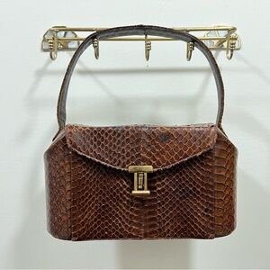 Vintage Bass Crocodile or Alligator brown Handbag